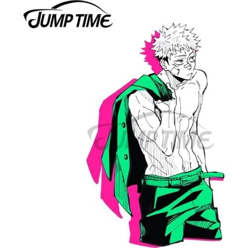 JumpTime 13 x 4.5cm For Yuji JJK Car Stickers Trunk Laptop Decal Motorcycle RV Occlusion Scratch Car Styling Sunscreen Decals