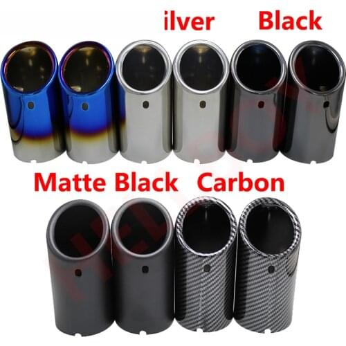 Car Exhaust Pipe Muffler Tip Cover For VW Volkswagen Passat B7 CC Tiguan Audi A3 8V 8P A4 B8 A1 Q5 A5Auto Accessories Carbon