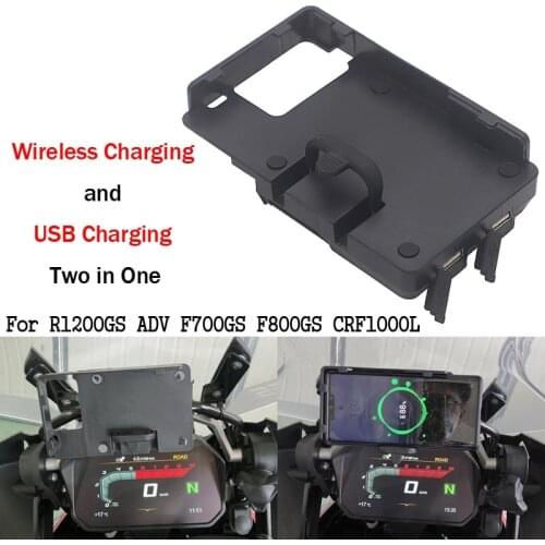 R 1200 GS Phone Navigation Bracket Wireless USB phone charging For BMW R1200GS ADV 2013Up R1250GS 2019 CRF1000L F700GS F800GS