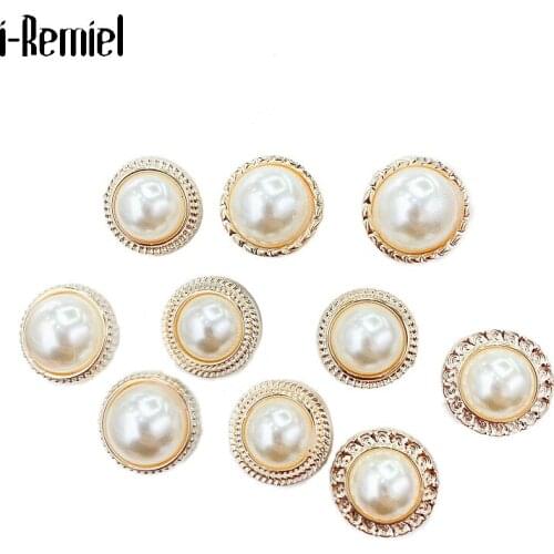 10 PCS Small Simple Round Pearl Brooch Set Badge Shirt Collar Pin Buckle Cute Girls Fixed Neckline for Women Clothes Accessories