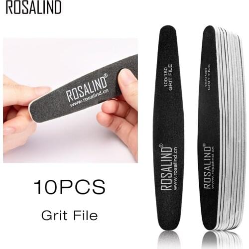 ROSALIND Nail File Double Side 100/180 Sanding Buffer Block Pedicure Polishing Manicure Nail Professional Nail Art Tool for Lady