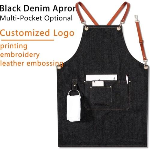 Denim BBQ Cleaning Apron Cooking Apron Kitchen Bib Chef Florist Bartender Neutral Cowboy Antifouling Pinafore Delantal Waiter