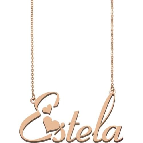 Estela Name Necklace , Custom Name Necklace for Women Girls Best Friends Birthday Wedding Christmas Mother Days Gift