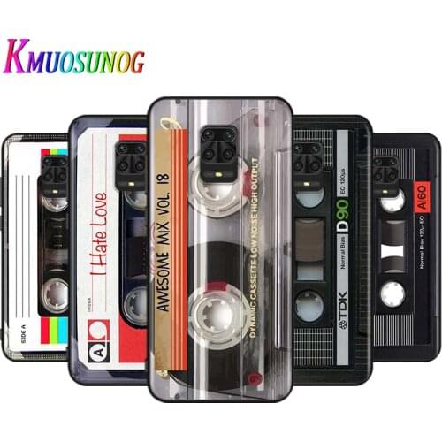 Classical Old Cassette For Xiaomi Redmi Note 9 9S Max 8T 8 7 6 5 Pro 5A 4X 4 Silicone Soft Phone Case Bright Black Cover