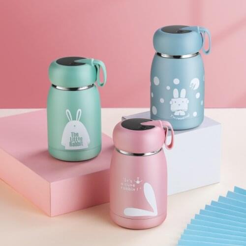Cute Mini Digital Intelligent Temperature Display Travel Coffee Cup Thermal Water Bottle Stainless Steel Thermos Insulated Mug