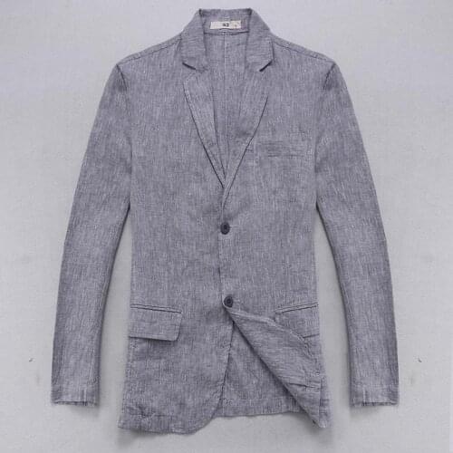 Italy brand blazer men linen jacket men casual solid jackets mens spring autumn jacket male flax fashion large blazer masculino
