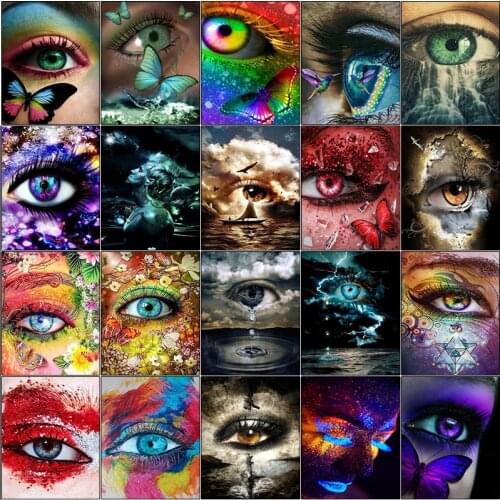 5d diamond painting kit set Eyes color tears butterfly flower complet cuadros embroidery full square Cross stitch dirll drawing