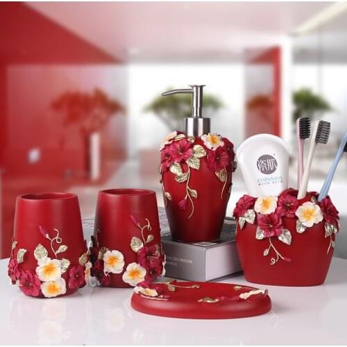 Bathroom five-piece bathroom products wash set wash cup brush teeth gargle cup wedding wedding gift