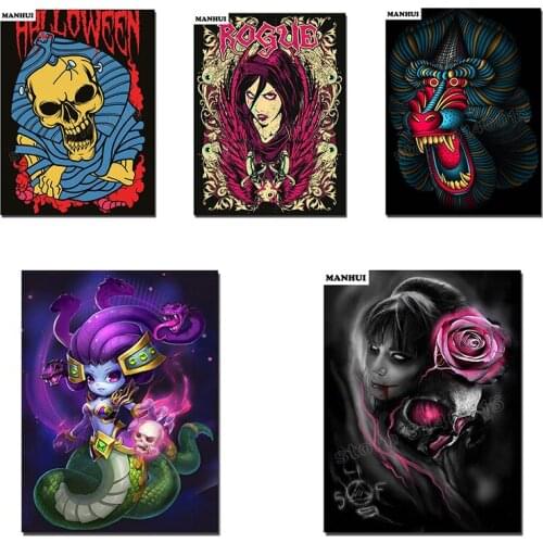 New Diamond Embroidery Skull series DIY Diamond Painting Cross Stitch Picture Rhinestones Full Square Home Decoration MH03