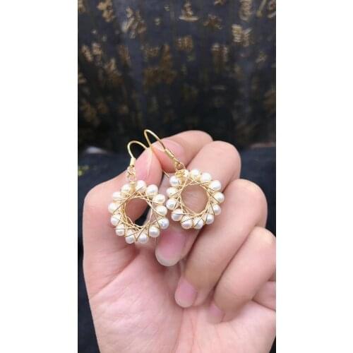 New pearl earrings, natural 4mm small pearls