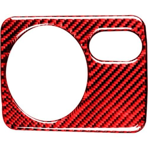 Carbon Fiber Headlight Switch Cover Trim for Scirocco 2009 2010 2011 2012 2013 2014 2015 2016 LHD (Red)