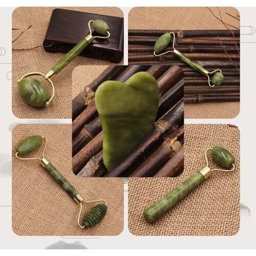 Facial Massage Roller Double Heads Jade Stone Face Lift Hands Body Skin Relaxation Slimming Beauty Health Skin Care Tools