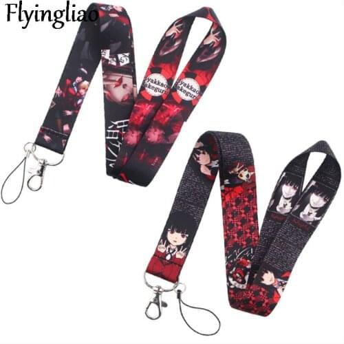Kakegurui Lanyard for Key Phone Cool Neck Strap Lanyard for Camera Whistle ID Badge Cute webbings ribbons Gifts