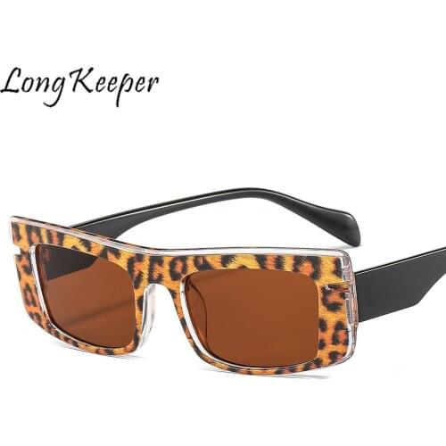 LongKeeper Vintage Small Rectangle Sunglasses Women Brand Designer Steampunk Classic Retro Sun Glasses Male Eyewear Gafas De Sol