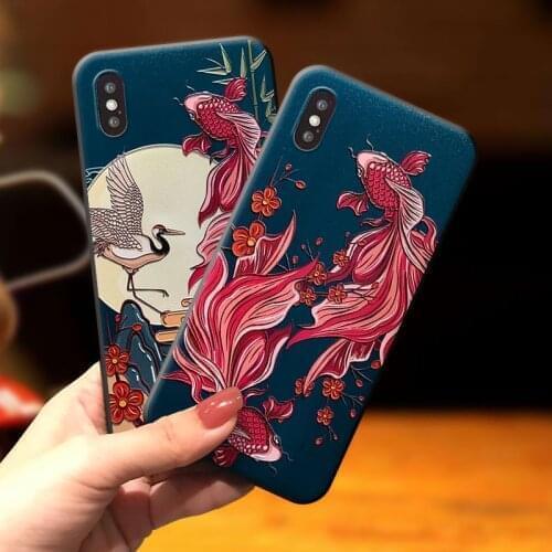 Cozy Matte Phone Case for iPhone X XS XR 11 12 Pro MAX 7 8 Plus SE2 Capa Soft Back Covers Elegant Pattern 3D Emboss Phone Cases