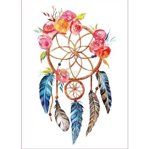 Waterproof Temporary Tattoo Sticker dreamcatcher colorful bloom flowers tatto stickers flash tatoo fake tattoos for women girls