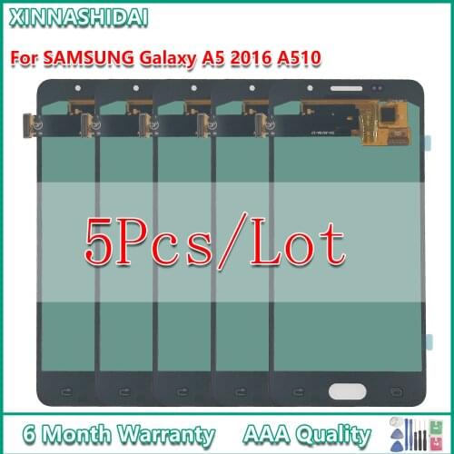 5Pcs/lot LCD Display for SAMSUNG Galaxy A5 2016 A510 A510FD A510F A510M LCD Display Touch Screen Digitizer Assembly Replacement