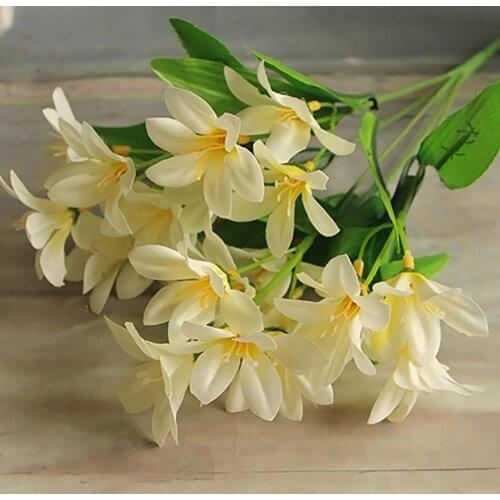 1 Bouquet Artificial Fake Mini Lily Flower Plant Home Office Wedding Party Decor Photography props decoration Свадебный Декор