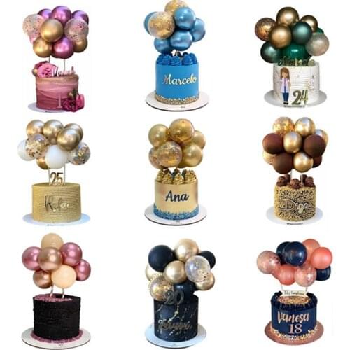 10pcs 5 Inch Metal Balloon Cake Topper Cloud Shape Confetti Balloons For Birthday Baby Shower Wedding Party Decor Home Supplies