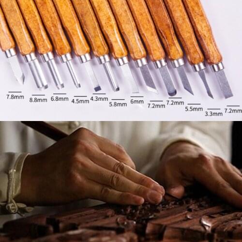 12 Pcs Wood Carving Tool Set Craft Woodworking Chisel Hand Tool Creative Craft