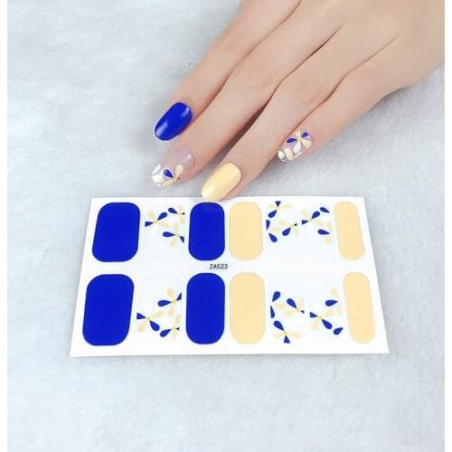 14 Designs Nail Stickers Set Mixed Floral Geometric Nail Art Water Transfer Decals Sliders Flower Leaves Manicures Decoration