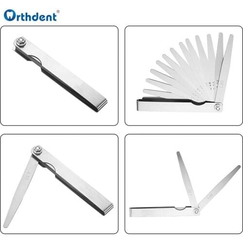 14 Pcs/Set Stainless Steel Feeler Gauge Thickness Gap Metric Filler High Accuracy Measuring Tool 0.05-1.00 Mm