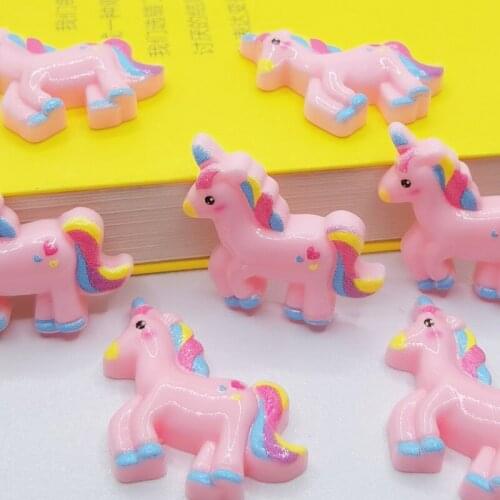20Pcs/Pack Pink Cute Cartoon Resin pony Flatback Cabochon DIY Scrapbooking Decorative Craft Making