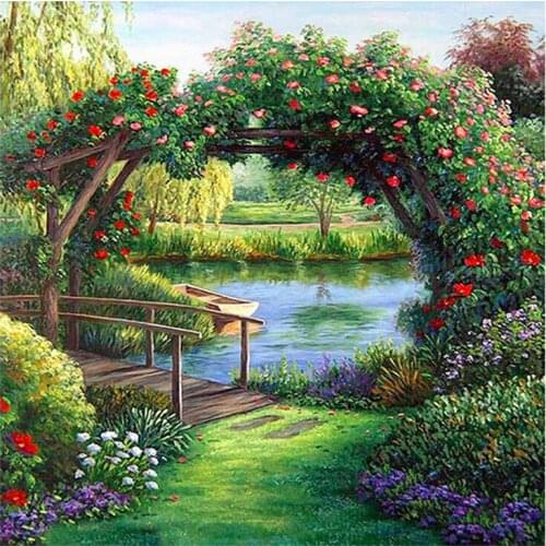 5D DIY Diamond Painting Landscape Lake Cross Stitch Patterns Full Drill Resin Diamond Painting kits for Embroidery with Beads