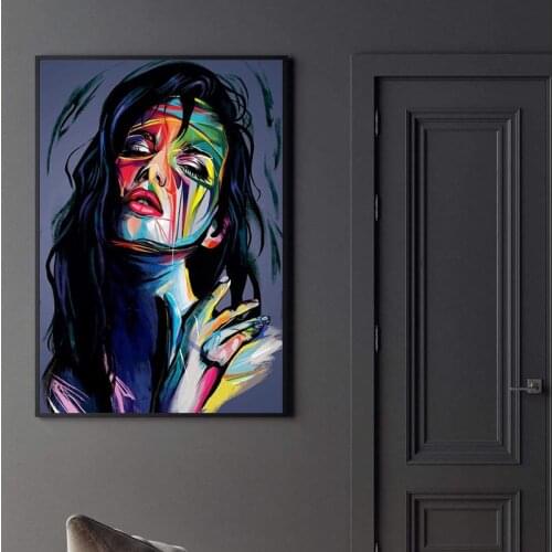 Abstract Woman Canvas Paintings Colorful Posters and Prints Wall Art Pictures for Living Room Home Wall Decoration Cuadros