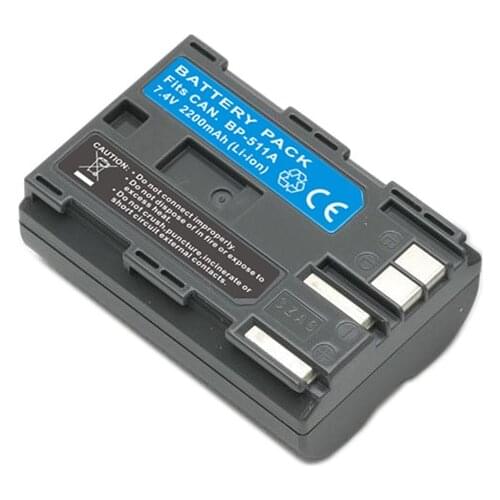 2Pack BP-511A BP-511 BP511 BP511A Replacement Digital Camera Battery for Canon EOS 10D 20D 30D 40D 50D D60 G6 Pro 1 Pro90