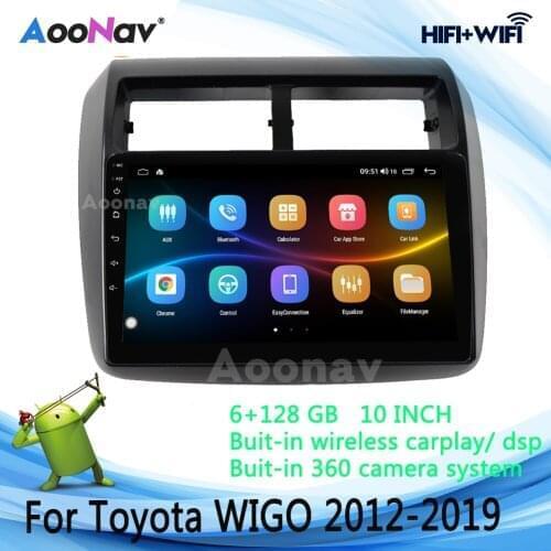 360 Camera Car Radio For Toyota WIGO 2012-2019 2 Din QLED Screen 6+128GB Android Stereo DVD Multimedia Player GPS Navigation