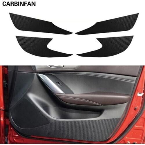 Car Styling Side Door Inner Decal Anti-kick Protective Carbon fiber Flim Stickers For Mazda CX-4 CX4 2016-2020