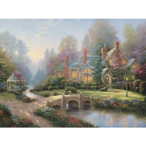 Free shipping! Beyond Spring Gate Thomas Kinkade HD Canvas Print Living Room Bedroom Wall Pictures Art Painting Home Decoration