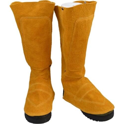 Cow Leather Shoes Cover for Welding,Flame Resistant Anti-Heat Wear Resistant Workplace Welders Leg Protective Cover Cowhide