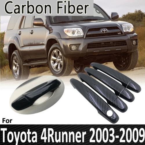 Black Carbon Fiber for Toyota 4Runner Hilux Surf N210 2003 2004 2005 2006 2007 2008 2009 Door Handle Cover Car Accessories