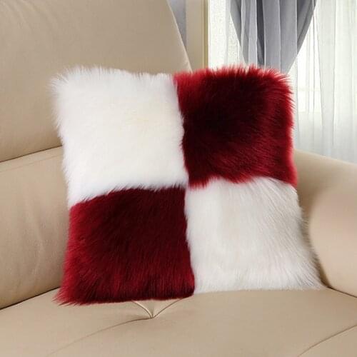 Long Plush Pillowcases Two Color Sofa Decor Soft Warm Pillow Cases Cushion Cover Nordic Stye