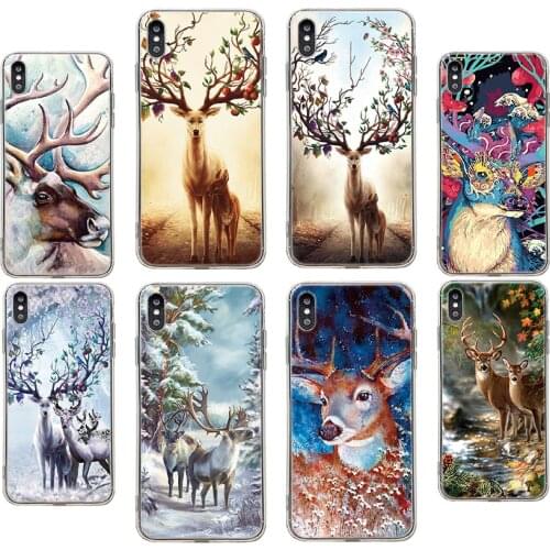 For ZTE Blade 20 smart V9 V10 Vita V2020 A7 A5 A3 2019 L8 A530 A606 Axon 10 Pro 11 SE 5G Snow Deer Christmas Soft phone case