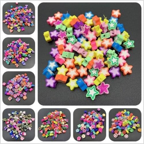 30pcs/Lot 10mm Fruit Beads Polymer Clay Beads Mixed Color Polymer Clay Spacer Beads For Jewelry Making Handmade Crafts