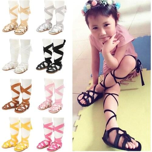 Newborns Baby Girls Summer High-top Fashion Roman Girls High Gladiator Sandals Kids Gladiator Sandals
