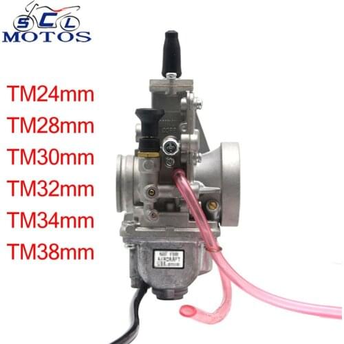 Sclmotos - Mikuni TM28mm TM30mm TM32mm TM34mm TM38mm Motorcycle Carburetor Carb Flat Slide Motocross Scooter for Kawasaki KX250