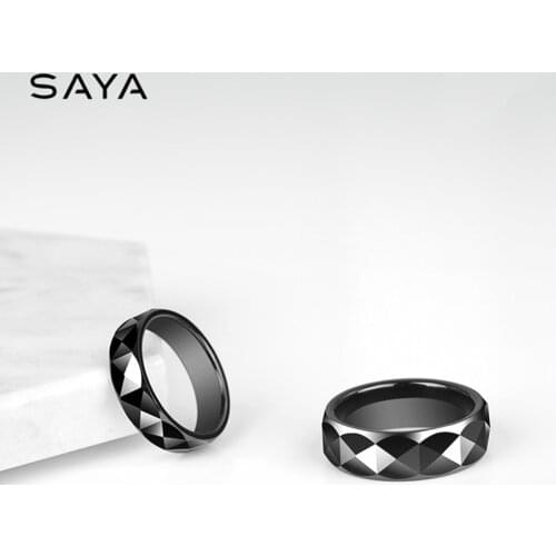 Men Ring, Black Ceramic Dome Band Ring for Party Wedding Engagement, Free Shipping, Customized