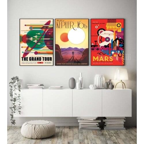 Outer Space Decor Set Of 3 Space Travel Posters