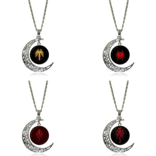 EJ Glaze Dragon Age Kirkwall Guard Symbol For Women Men Party Glass Cabochon Pendant Necklace Fashion Necklace