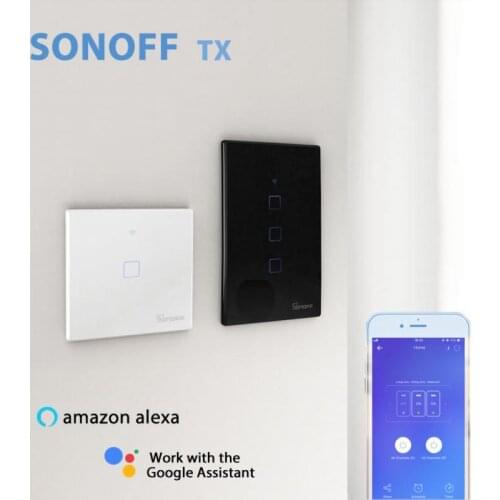 SONOFF TX Series T0 T1 T2 T3 EU US UK WiFi DIY Wall Switch For EWelink APP Smart Remote Control Work With Google Home Alexa