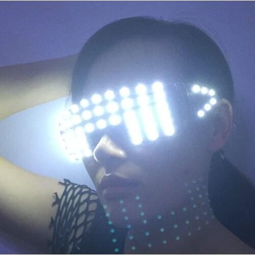 Newest Led White Color Luminous Flashing Halloween Glasses Event & Party Supplies For DJ Club Party Free Shipping
