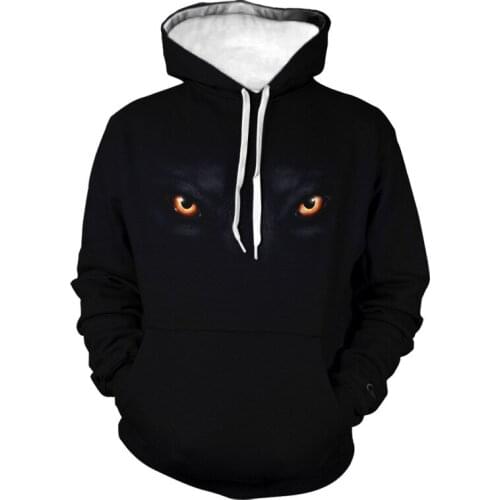 Spring and Autumn New Animal Wolf 3D Printed Beast Pattern Hooded Jacket European and American Mens Hooded