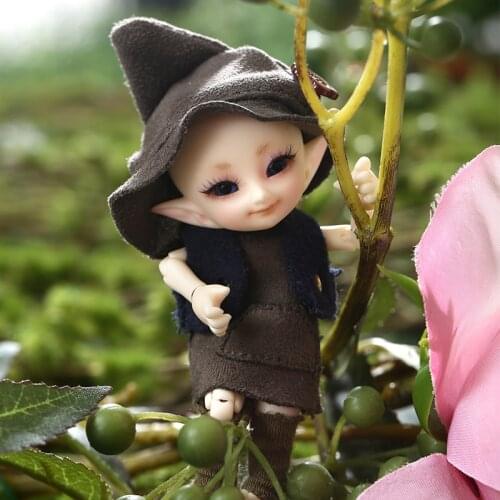 New Arrivals Realpuki Tyni Fairyland Doll BJD 1/13 Pink Smile Elves Toys Gift Spherical joint Free Eye And Shipping