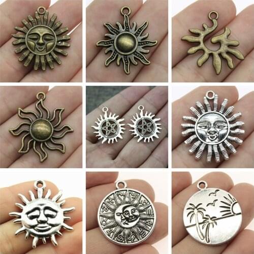 10pcs Sun Pendant Sun Charm For Jewelry Making Diy Craft Supplies All For Diy Accessories Jewelry Findings