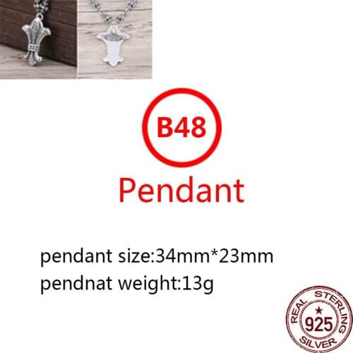 B48 s925 sterling silver pendant personality retro jewelry couple models anchor letter punk hip-hop style gift for friends