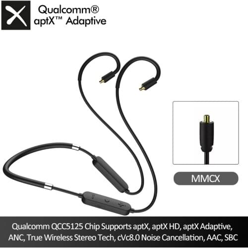 QCC5125 Bluetooth 5.0 Neckband Sports MMCX Earphone Cable aptX Adaptive/AAC Codecs Adapter IPX5 aptX HD PK Shanling MW200 AKM